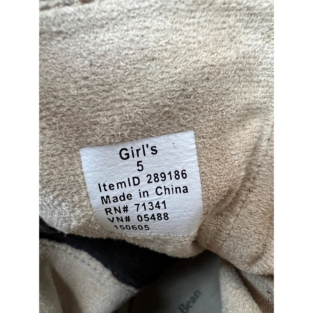 L.L.Bean Youth Girls Size 5 Brown Suede Zip Crepe Sole